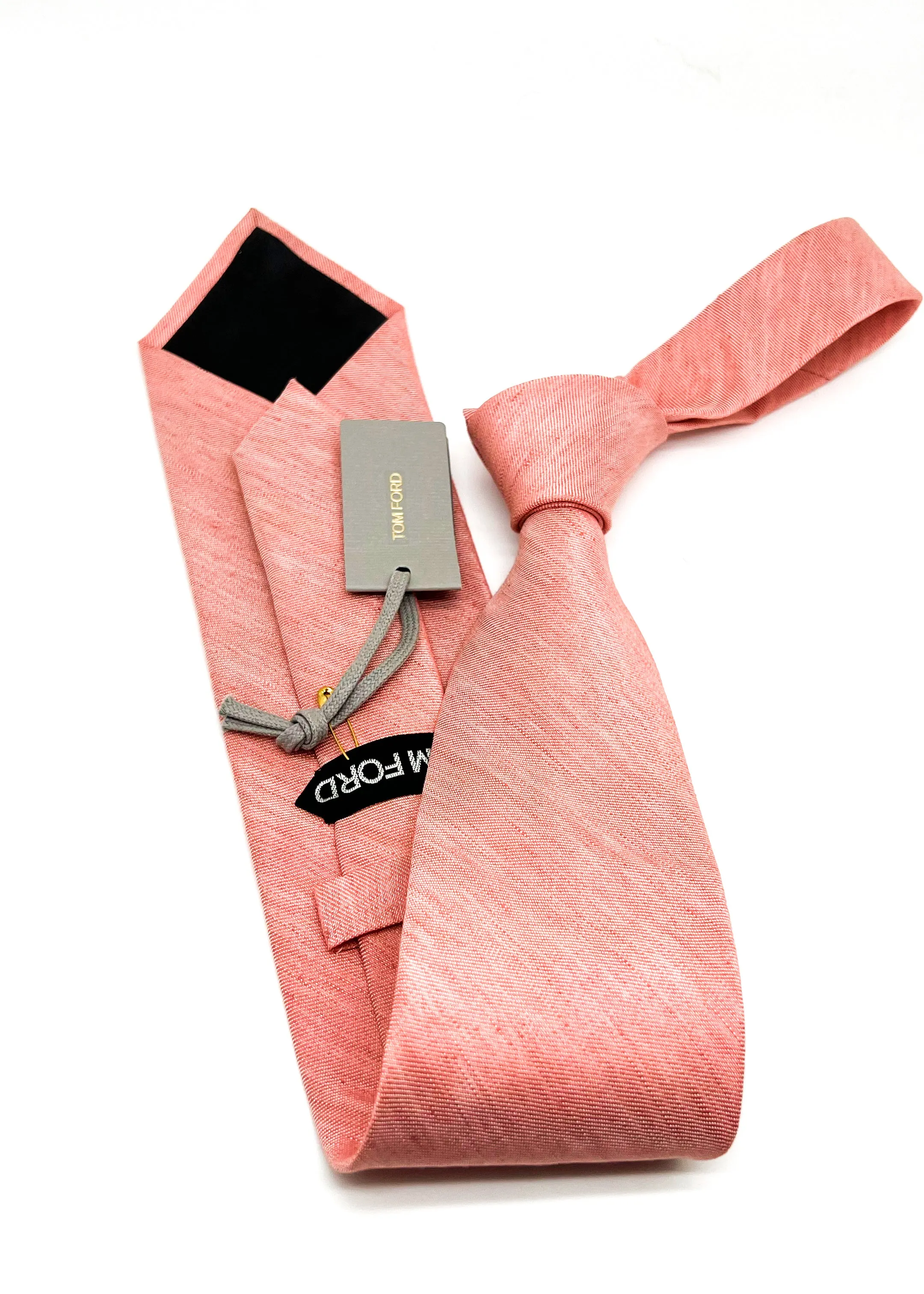$235 TOM FORD - LINEN / Silk Blend Salmon Pink 3.25" - Tie