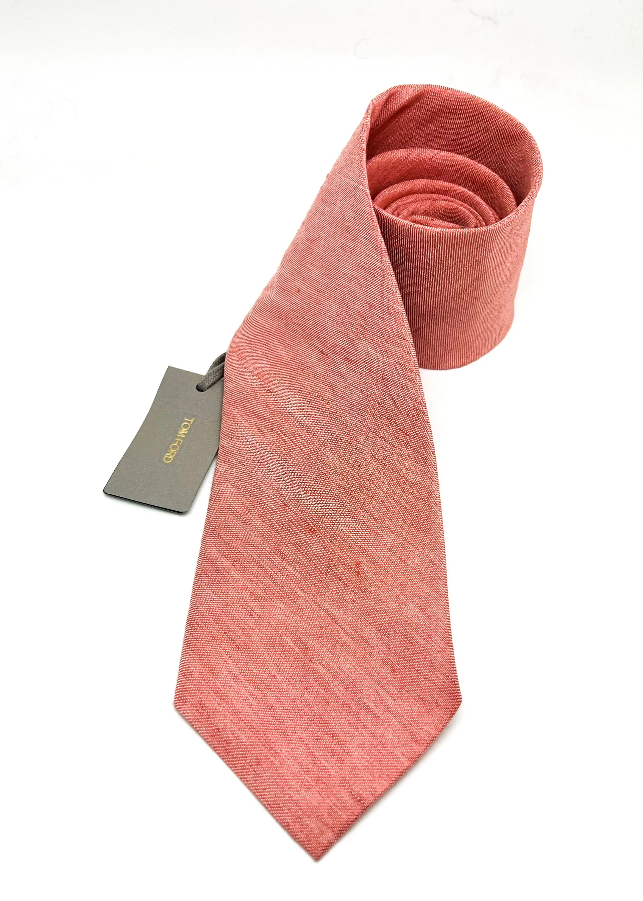 $235 TOM FORD - LINEN / Silk Blend Salmon Pink 3.25" - Tie