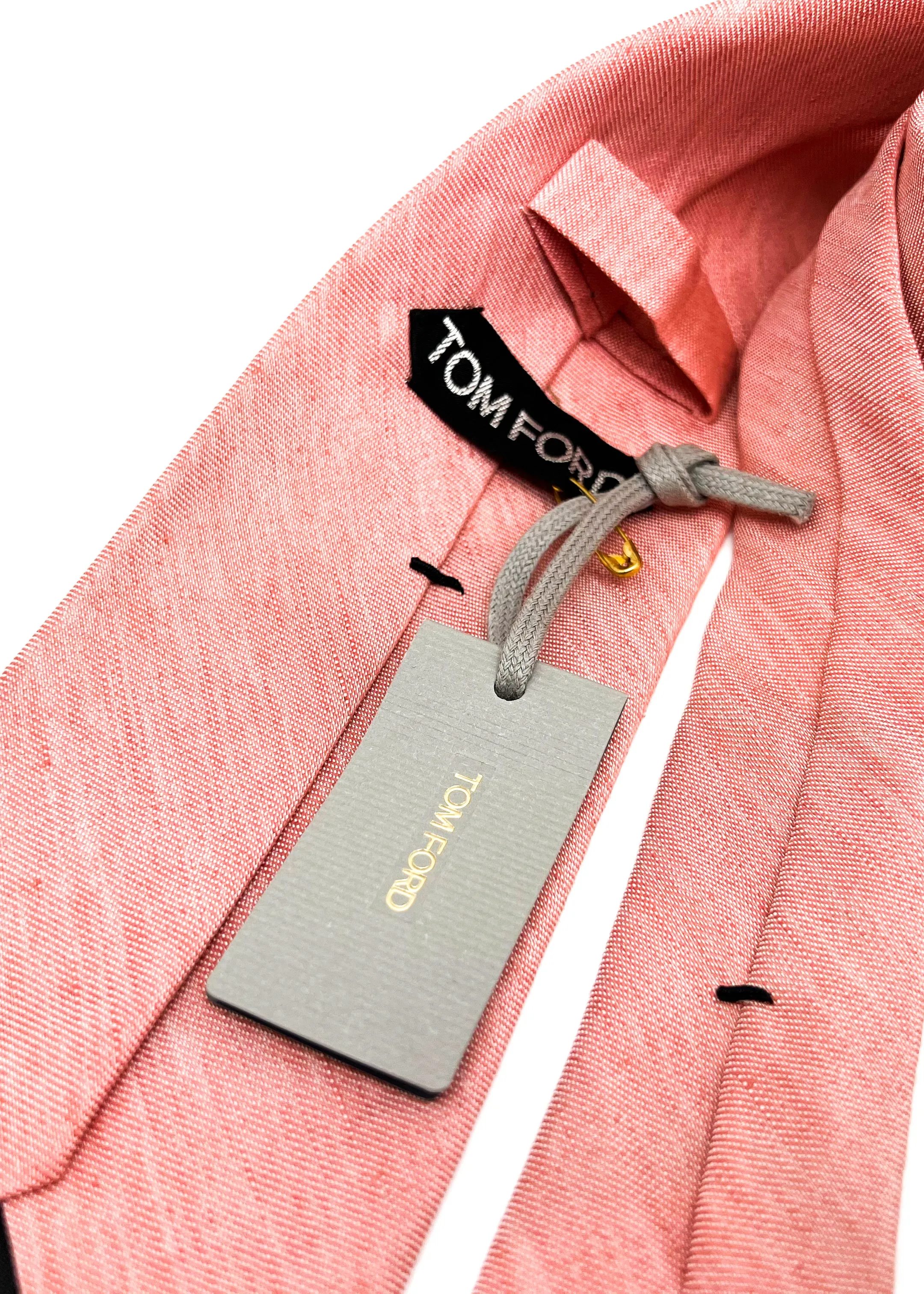 $235 TOM FORD - LINEN / Silk Blend Salmon Pink 3.25" - Tie