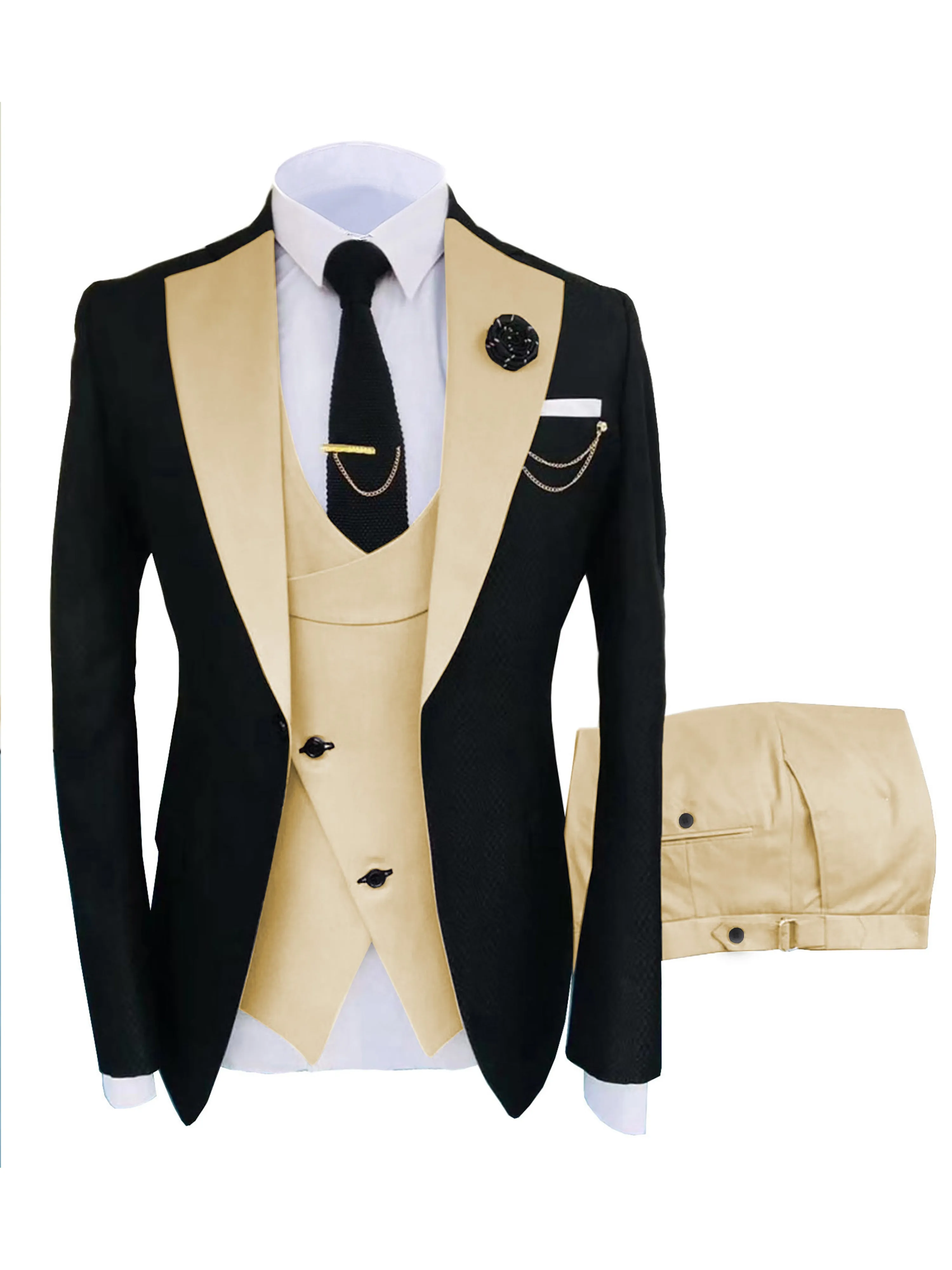 3 Pieces Lapel Men's Suit Formal Marriage Groom Suits