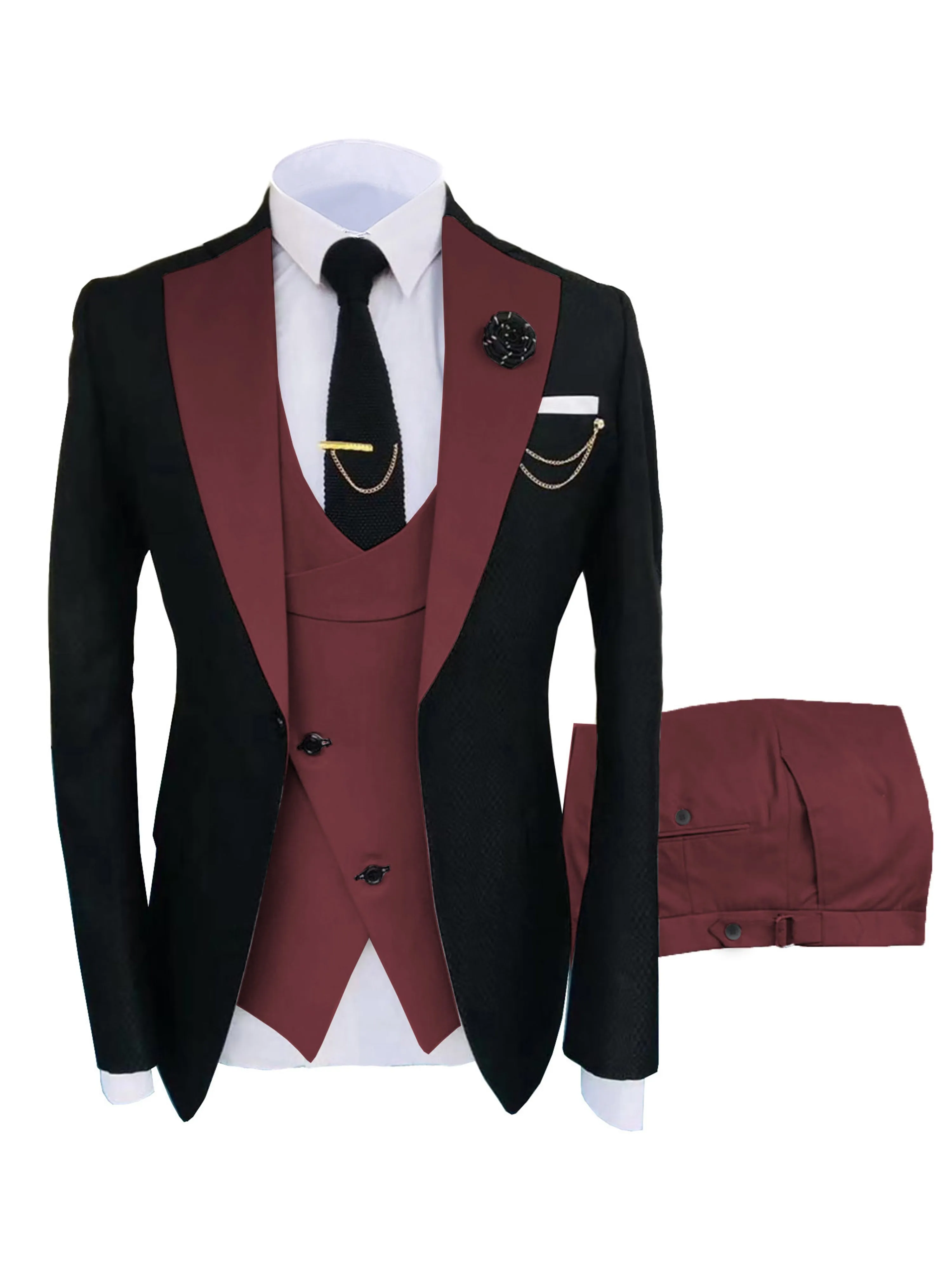 3 Pieces Lapel Men's Suit Formal Marriage Groom Suits