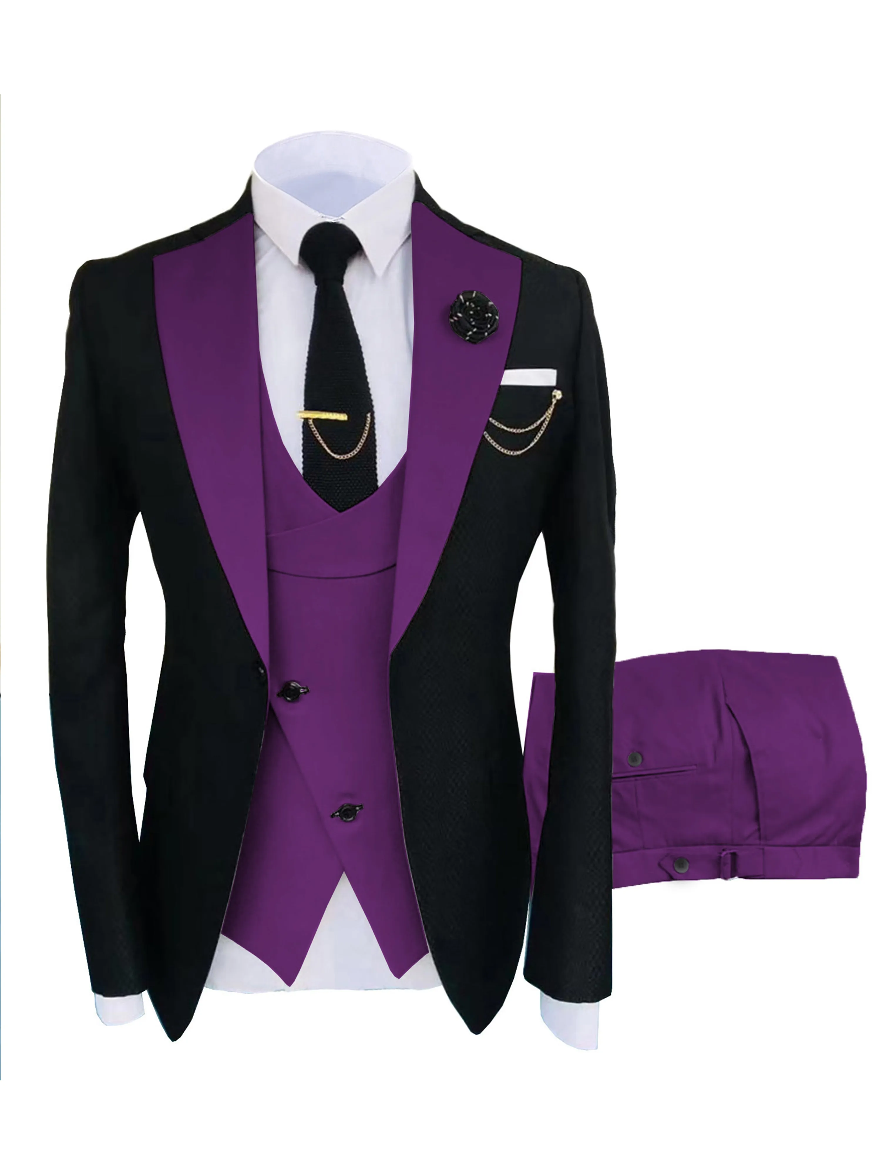 3 Pieces Lapel Men's Suit Formal Marriage Groom Suits