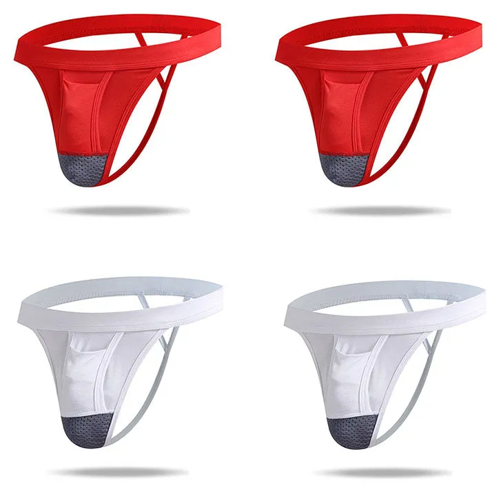 4 PACK Micro Modal  Cool  Dual Pouch Men's Thong