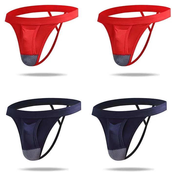 4 PACK Micro Modal  Cool  Dual Pouch Men's Thong