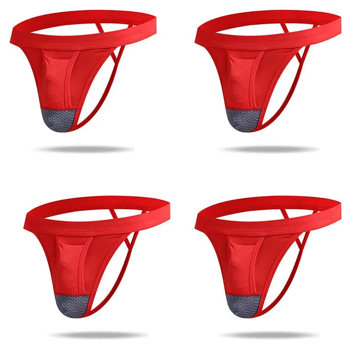 4 PACK Micro Modal  Cool  Dual Pouch Men's Thong
