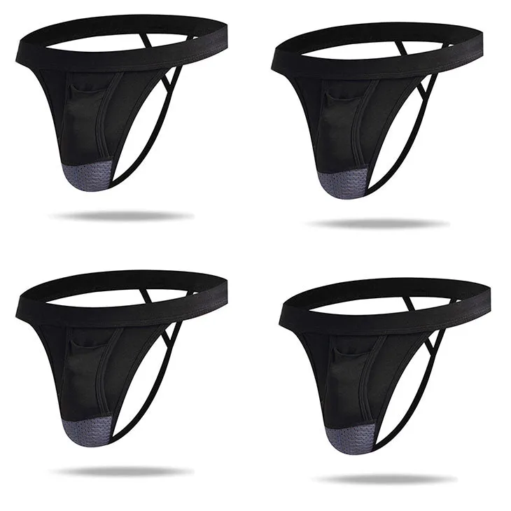 4 PACK Micro Modal  Cool  Dual Pouch Men's Thong