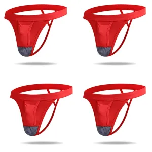 4 PACK Micro Modal  Cool  Dual Pouch Men's Thong