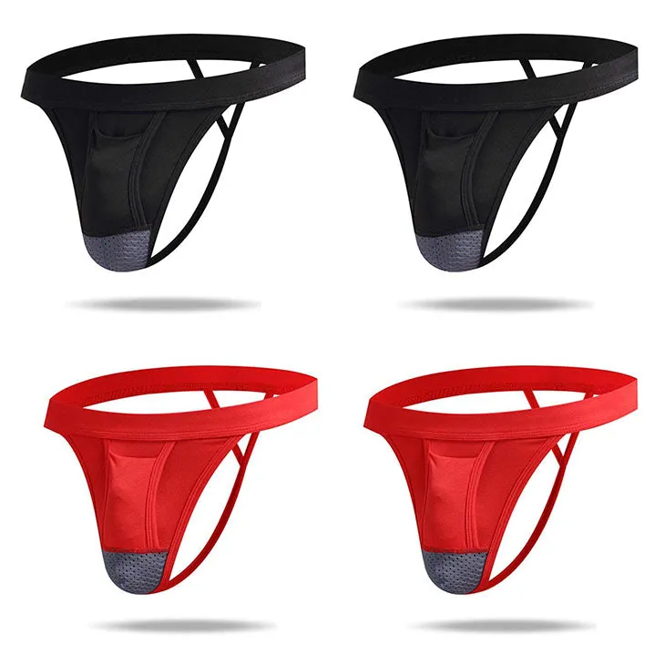 4 PACK Micro Modal  Cool  Dual Pouch Men's Thong