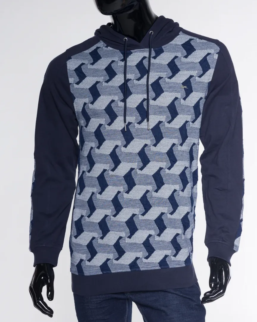 A Tiziano Eddie | Men's Fancy Knit Hoodie (Indigo)