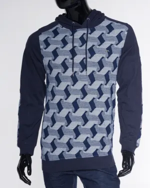 A Tiziano Eddie | Men's Fancy Knit Hoodie (Indigo)