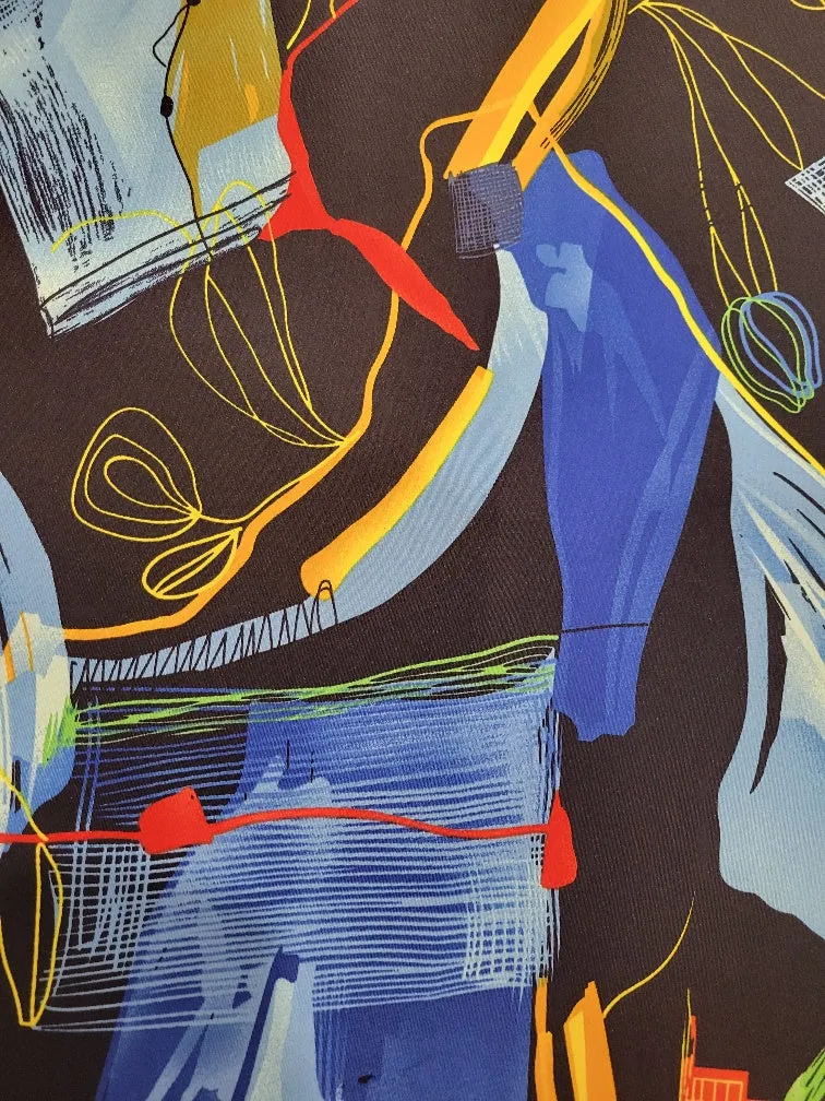 Abstract  Bright Flowy Dress