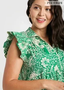 Abstract Print Babydoll Dress
