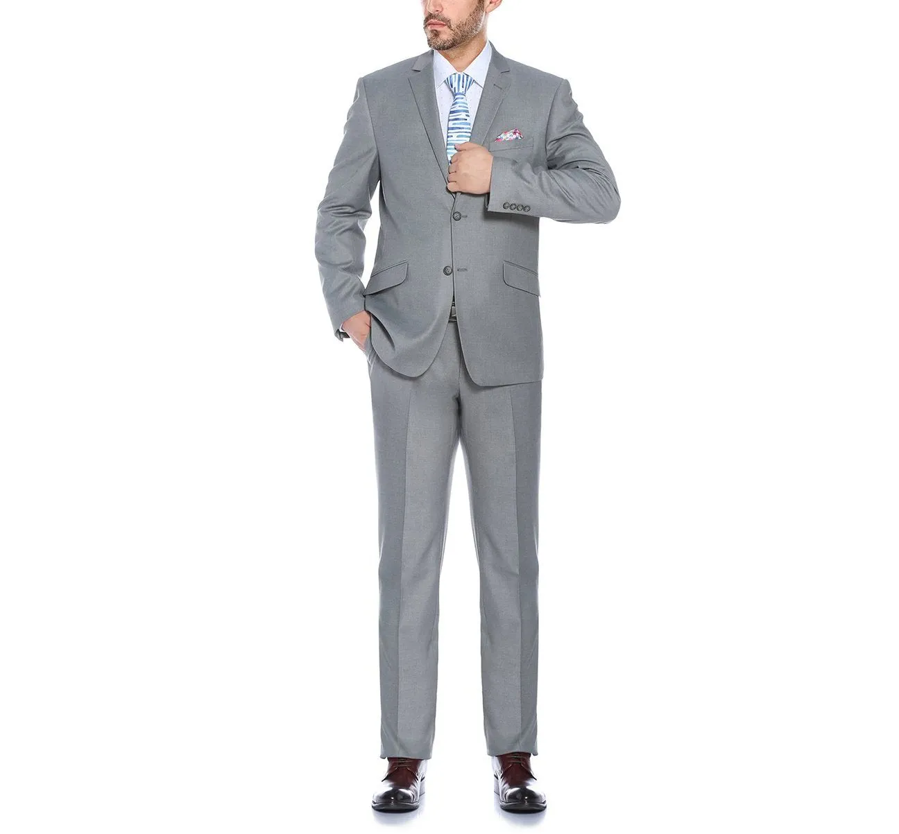 Alessandro Vitello by Renoir Slim Fit Solid Notch Lapel 2-Piece Suit 2110-2