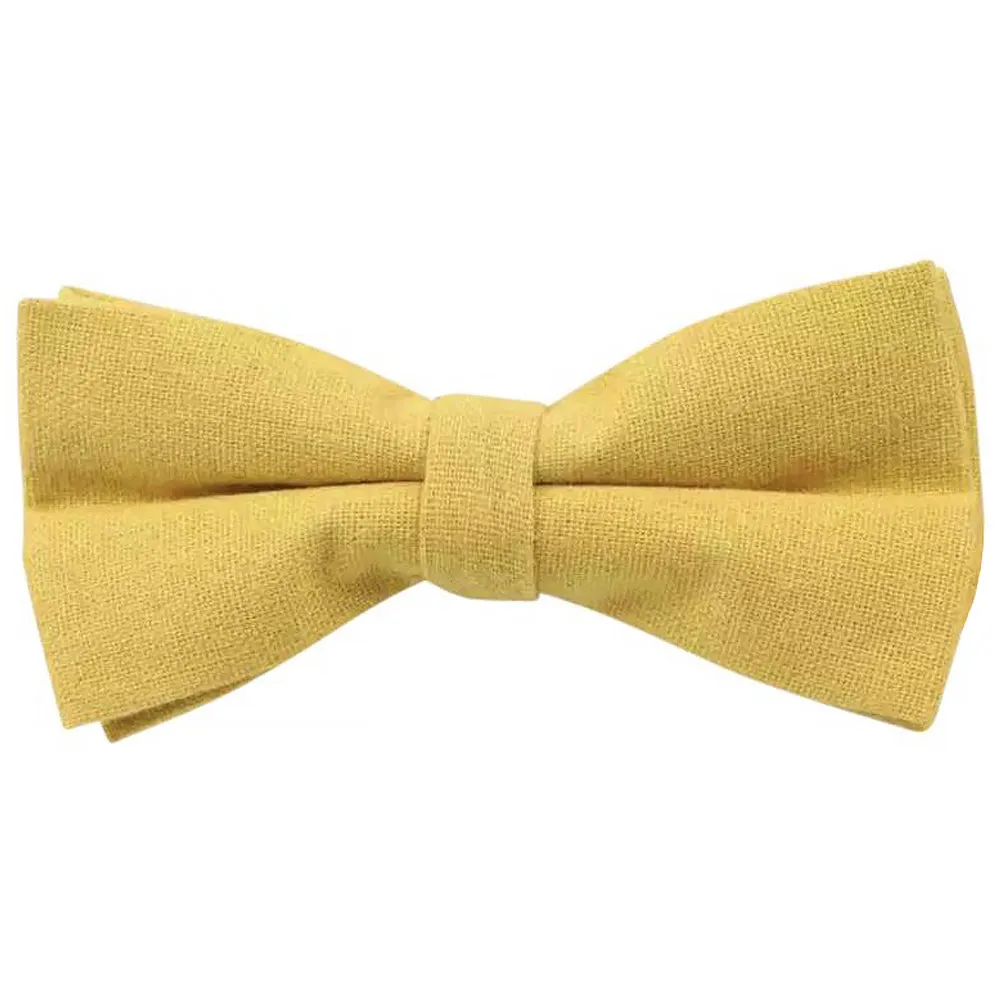 Alfie Mustard Yellow Cotton Pre-tied Bow Tie