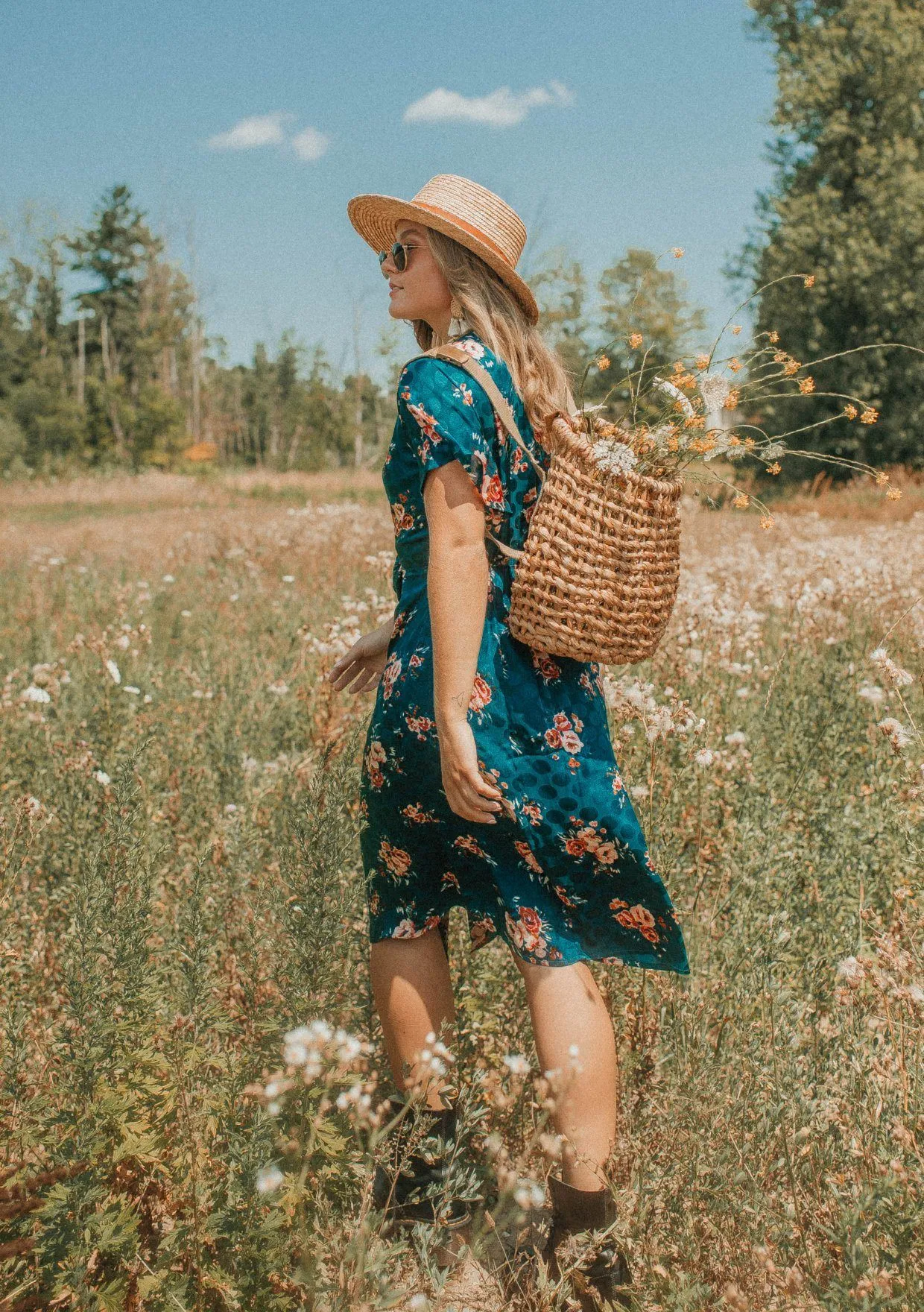 Amelie Floral Kimono Sleeve Dress