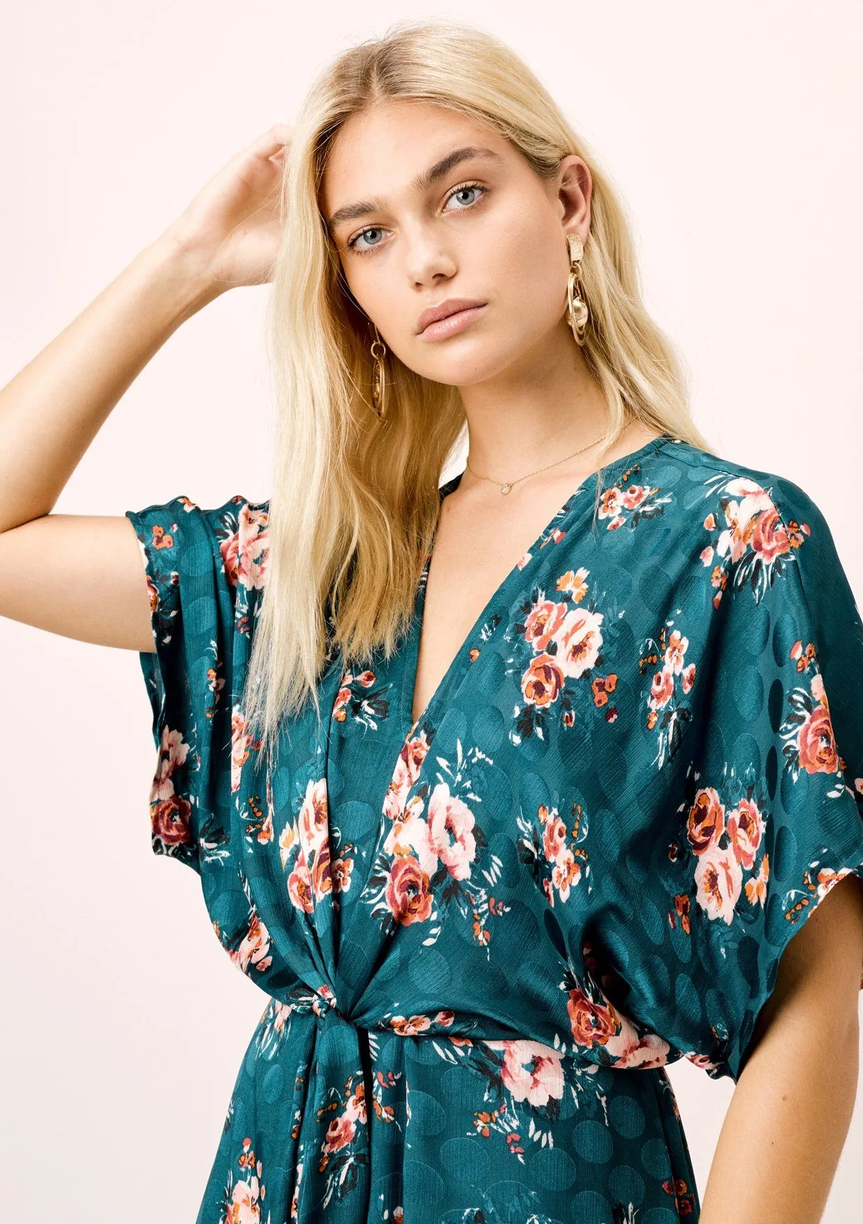 Amelie Floral Kimono Sleeve Dress