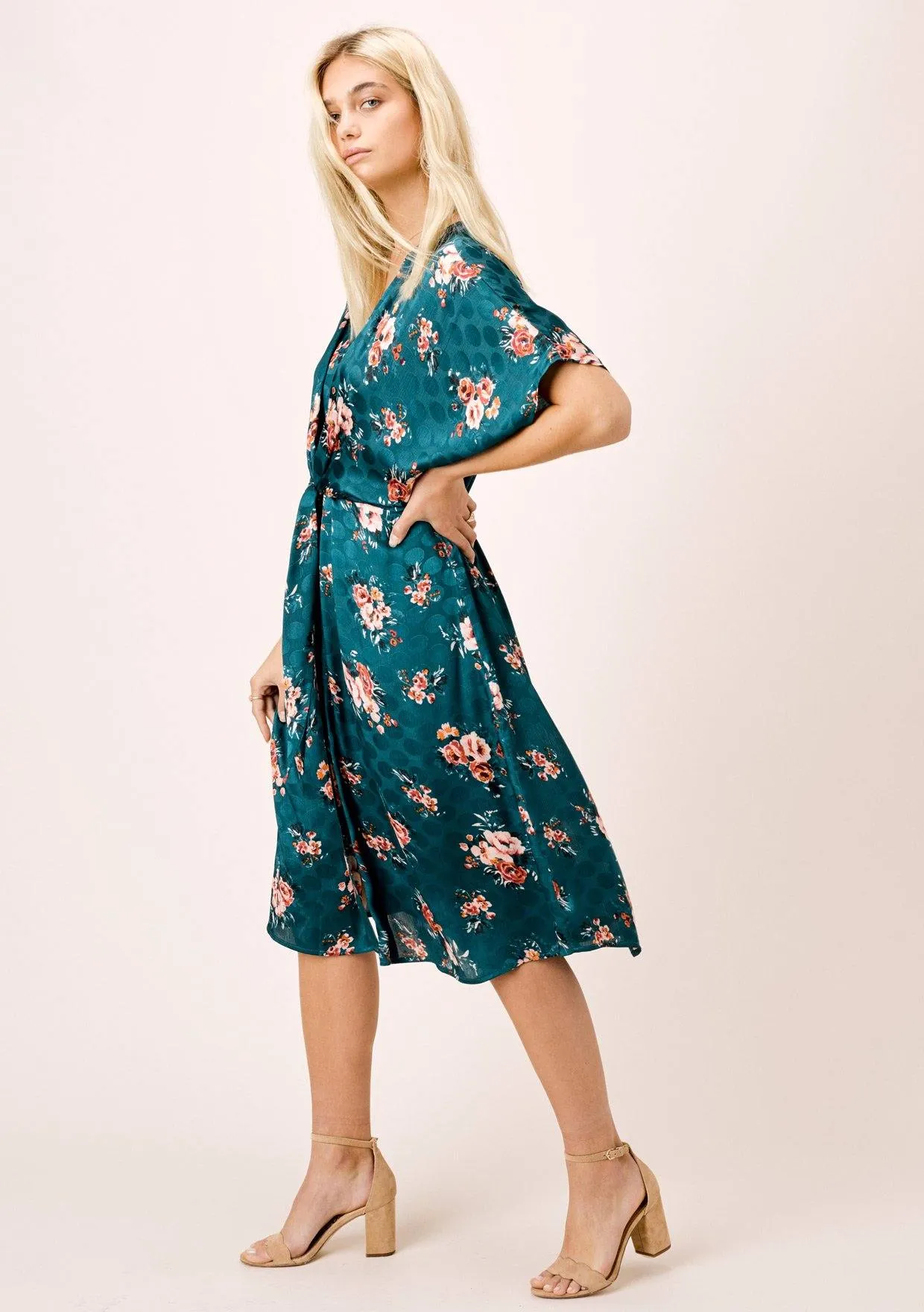 Amelie Floral Kimono Sleeve Dress