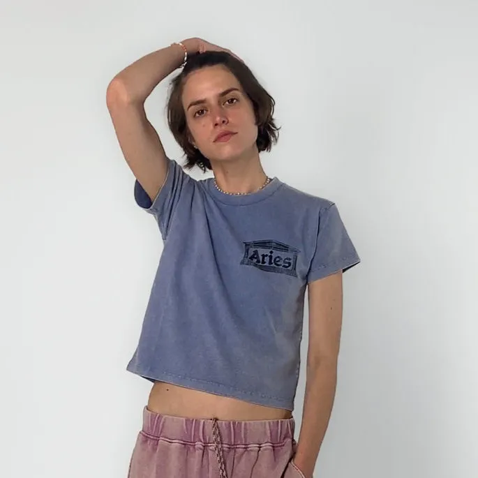 Aries Aged Temple SS Tee Blue