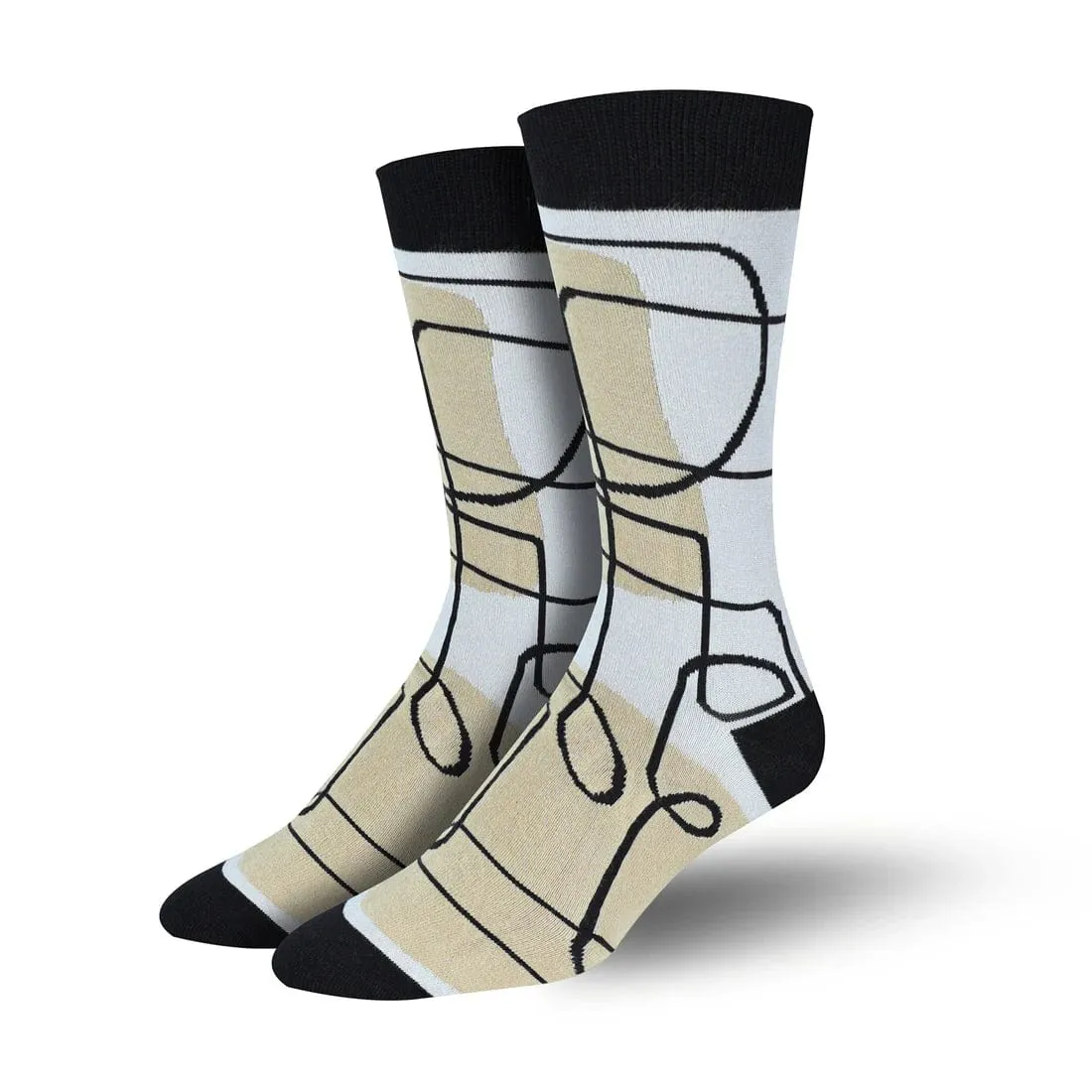 Bambukas Mens Abstract Angle Crew Socks