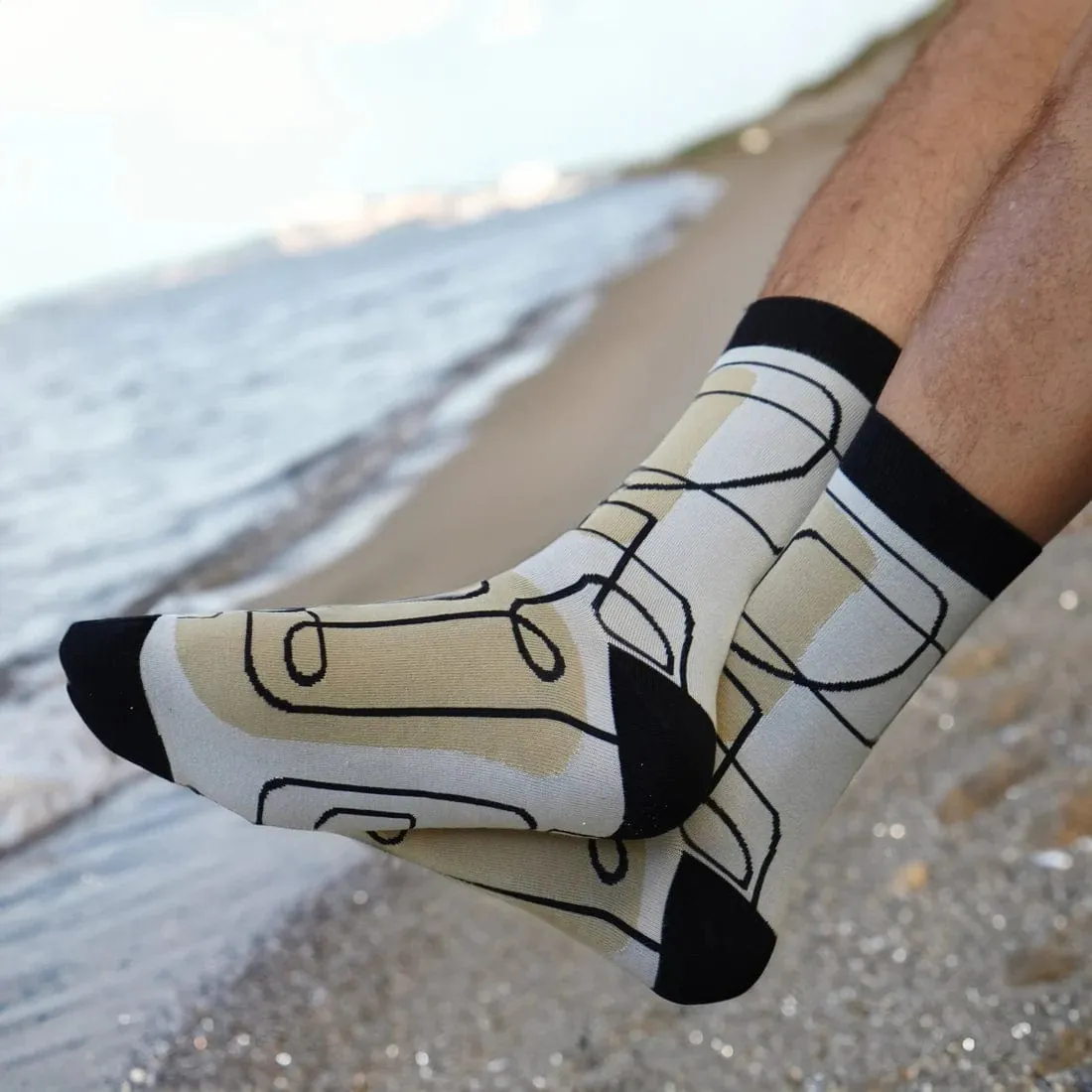 Bambukas Mens Abstract Angle Crew Socks