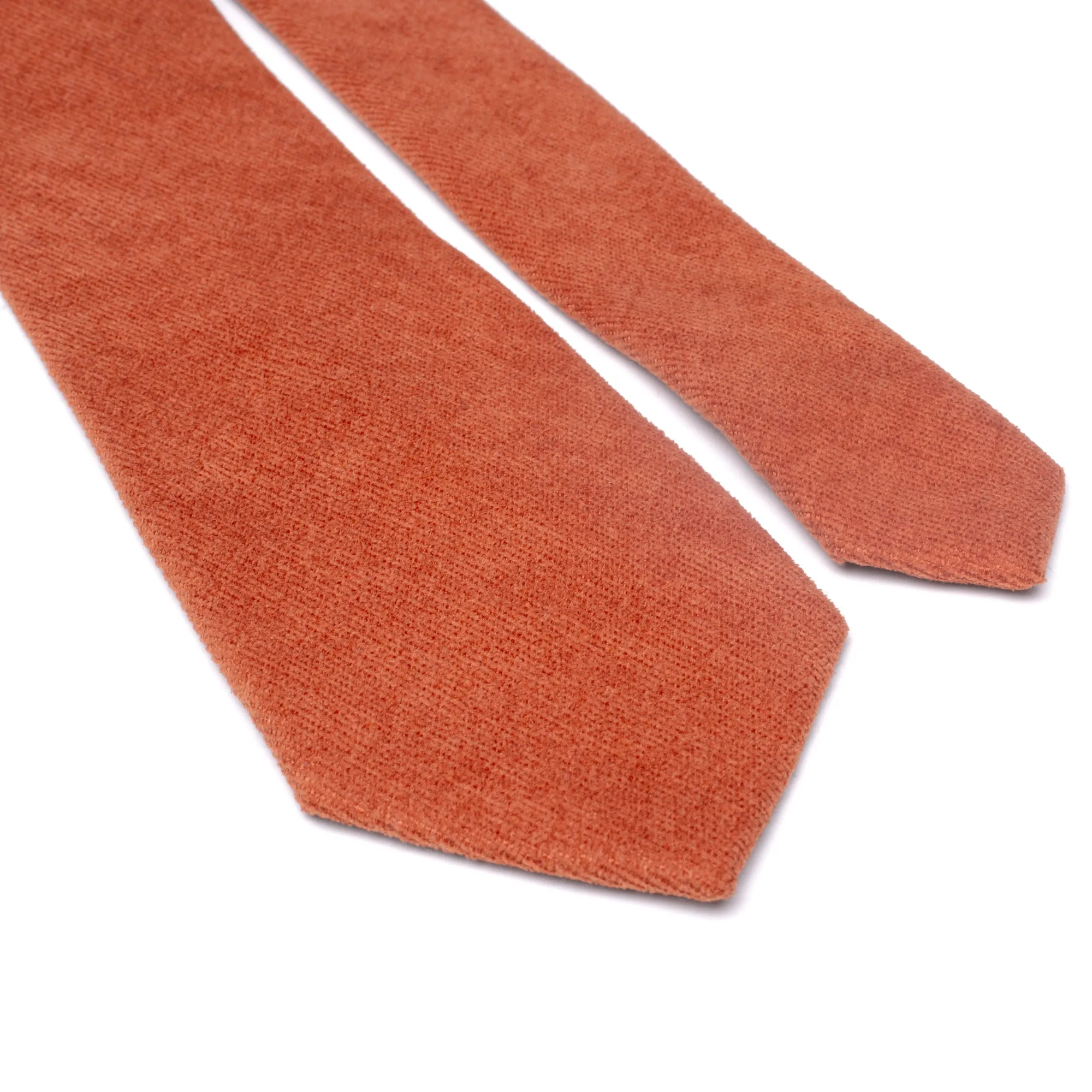 Bea Rusty Burnt Orange Cotton Blend Skinny Tie