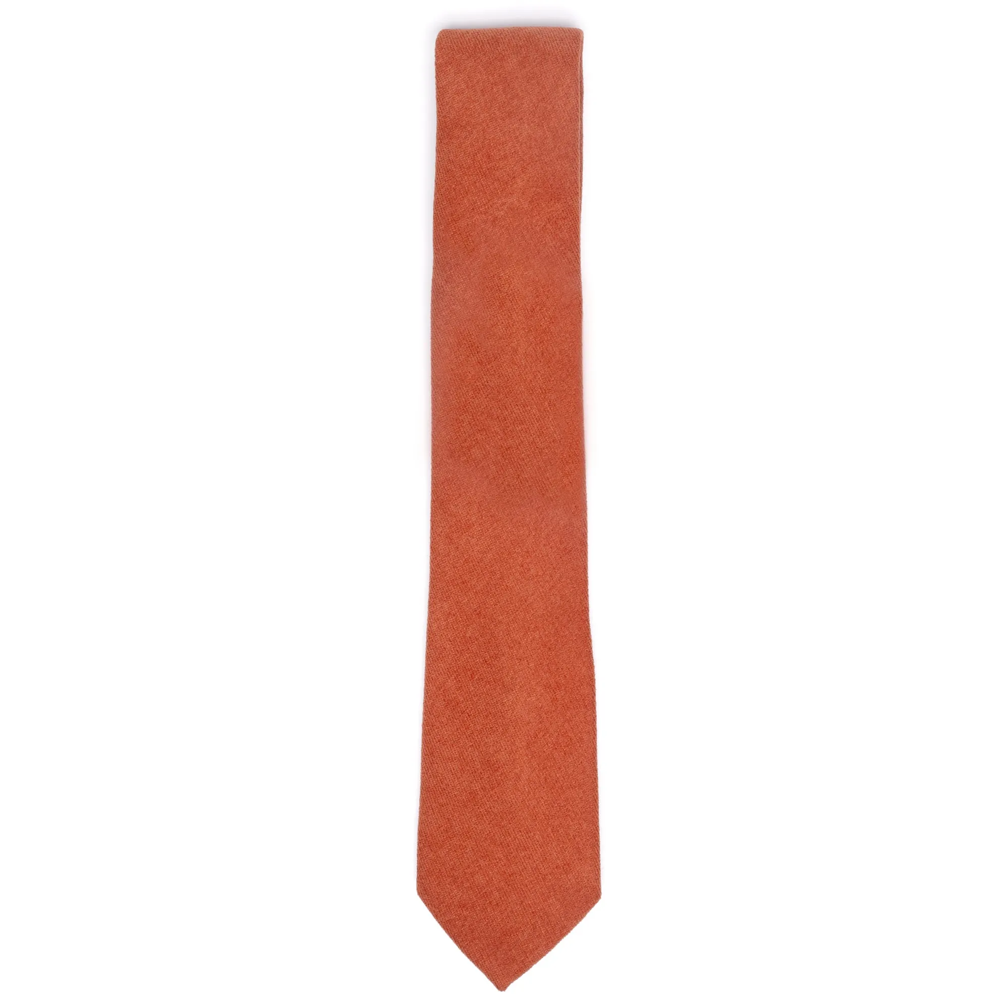 Bea Rusty Burnt Orange Cotton Blend Skinny Tie