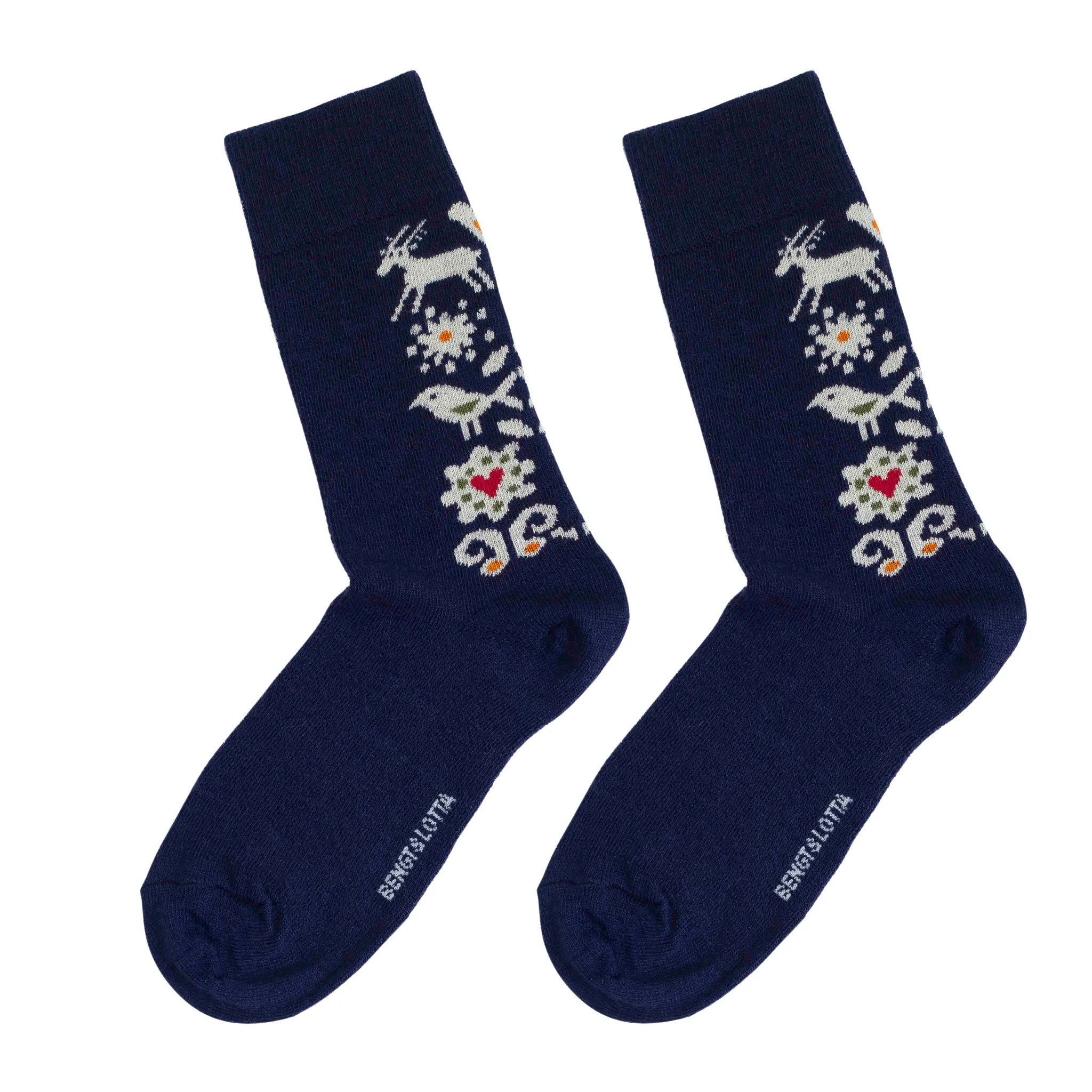 Bengt & Lotta Socks - Birds, Navy