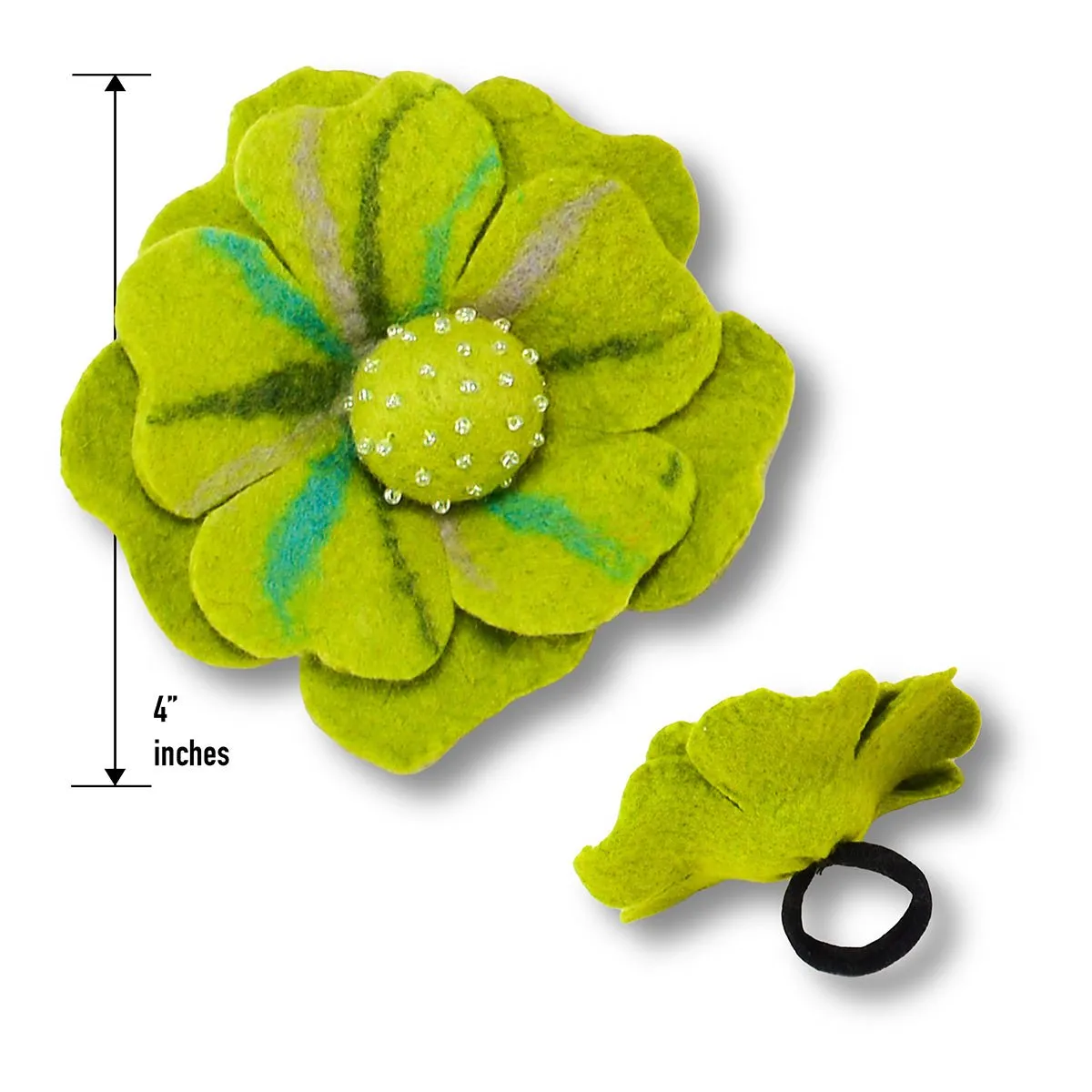 Big Flower With Beads Hair Band