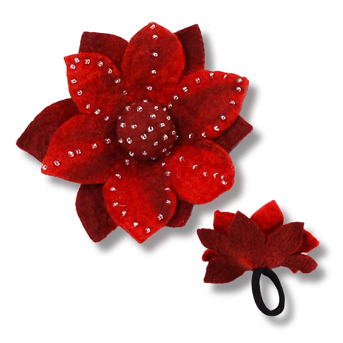 Big Flower With Beads Hair Band