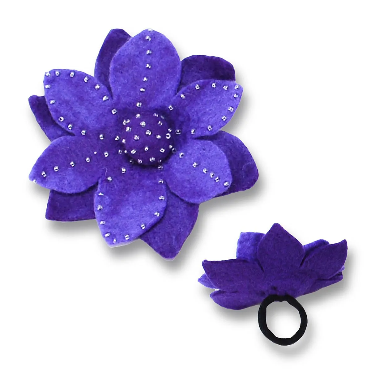 Big Flower With Beads Hair Band