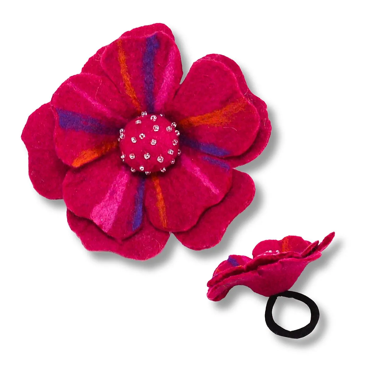 Big Flower With Beads Hair Band