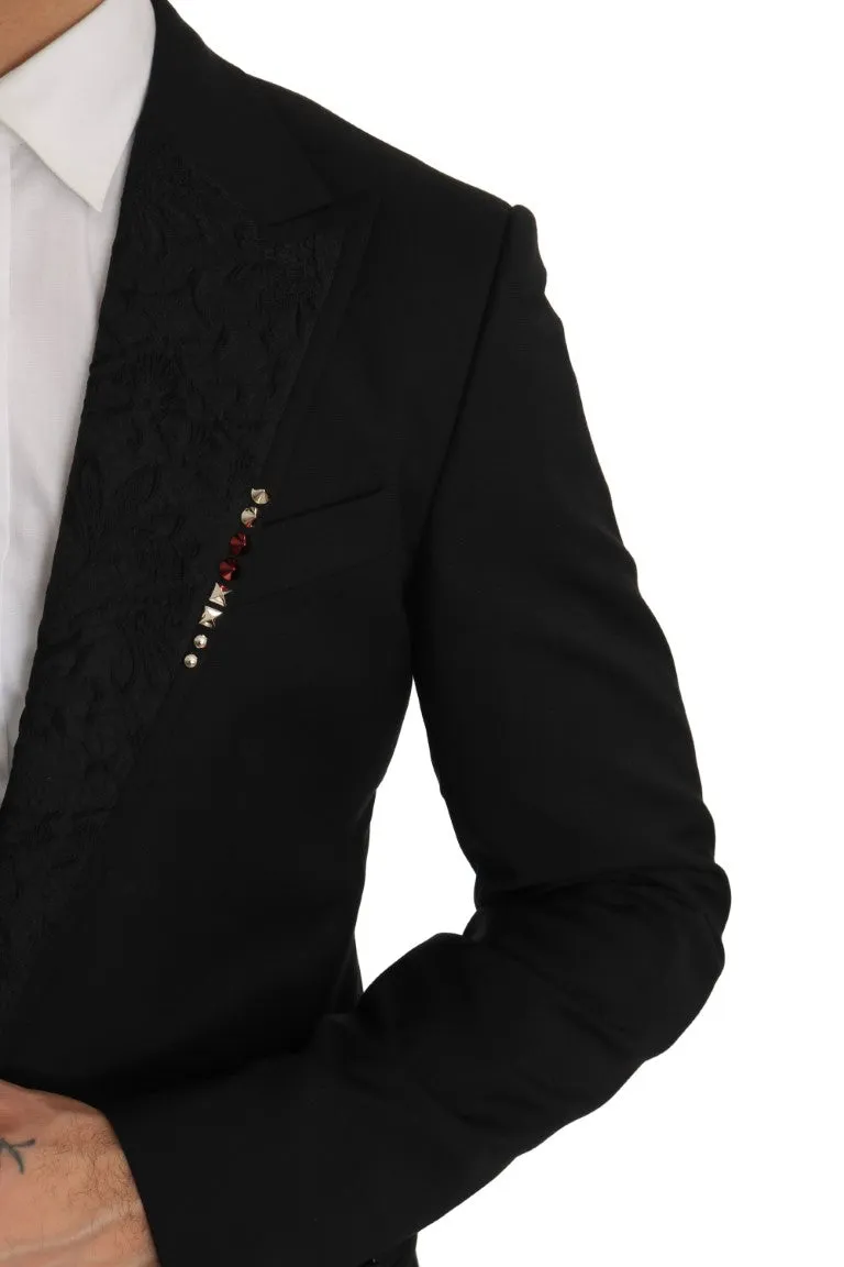 Black 3 Piece Slim Fit Blazer Vest Suit