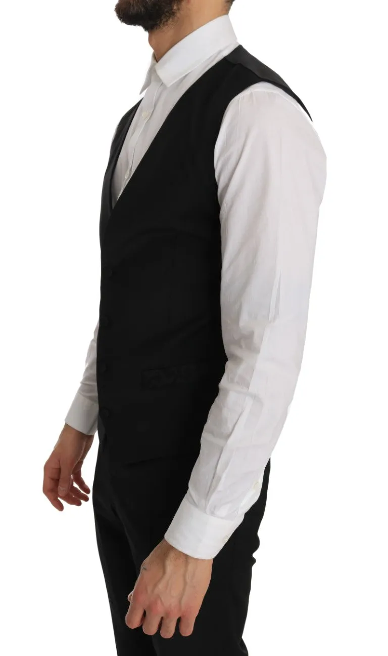Black 3 Piece Slim Fit Blazer Vest Suit