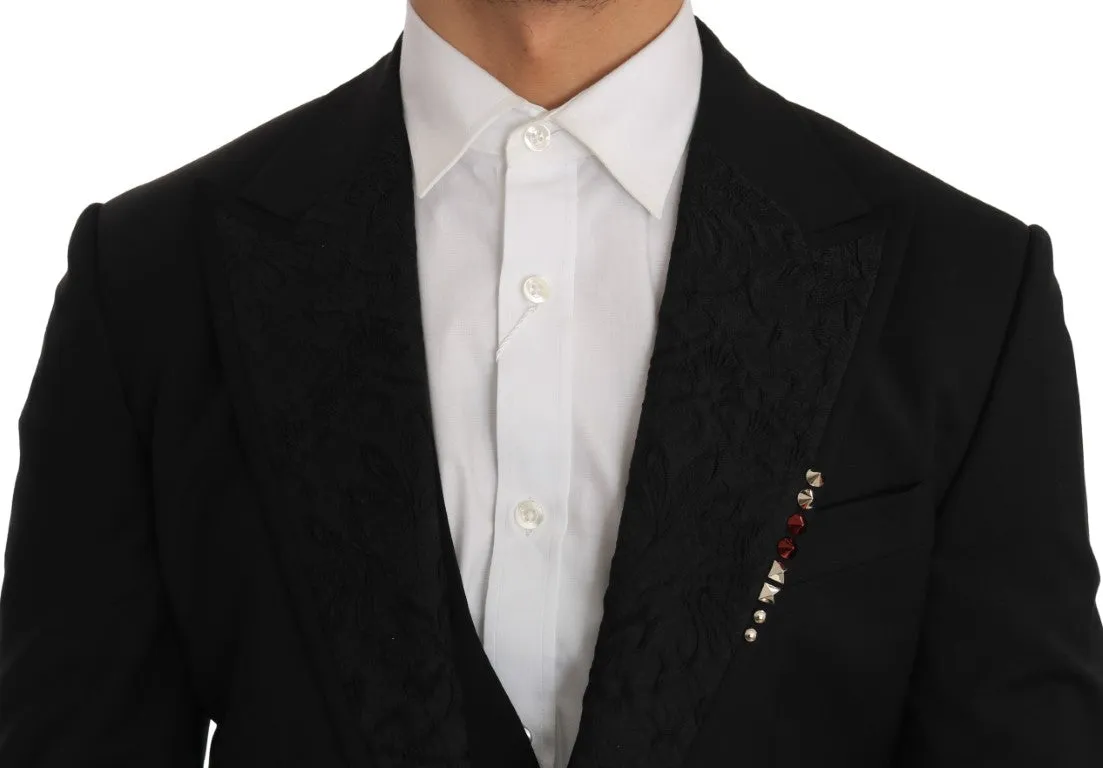 Black 3 Piece Slim Fit Blazer Vest Suit