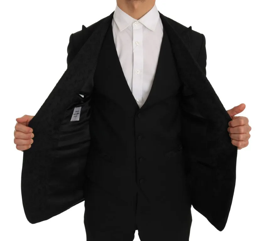 Black 3 Piece Slim Fit Blazer Vest Suit