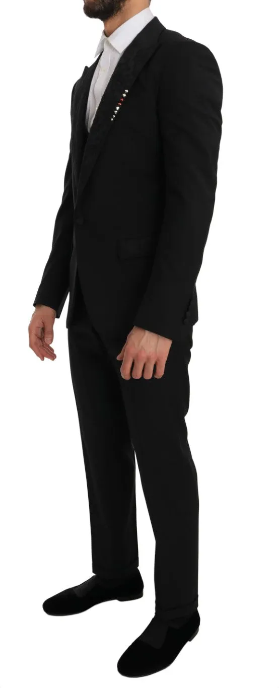 Black 3 Piece Slim Fit Blazer Vest Suit