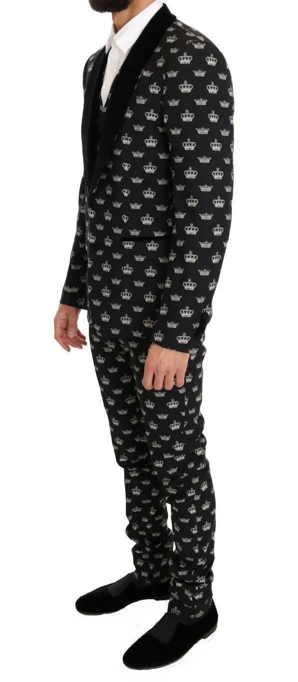 Black Crown Wool Stretch Slim Fit Suit
