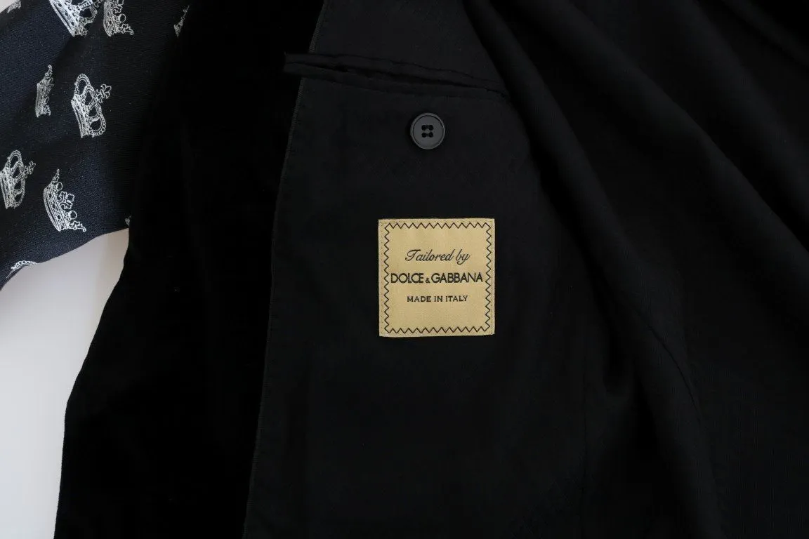 Black Crown Wool Stretch Slim Fit Suit