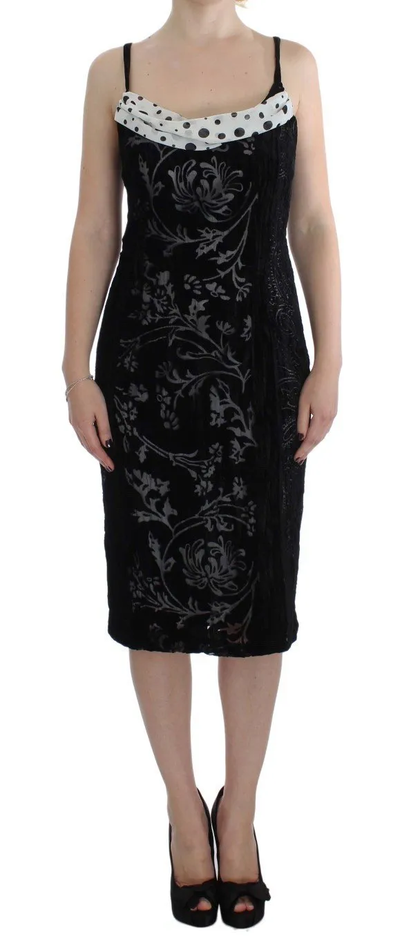 Black Floral Sheath Dress & Blazer Set