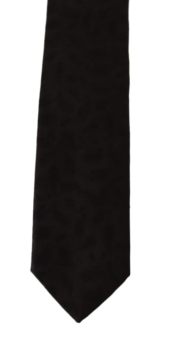 Black Silk Paisley Print Tie