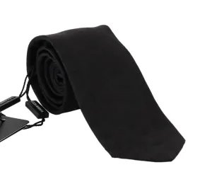 Black Silk Paisley Print Tie