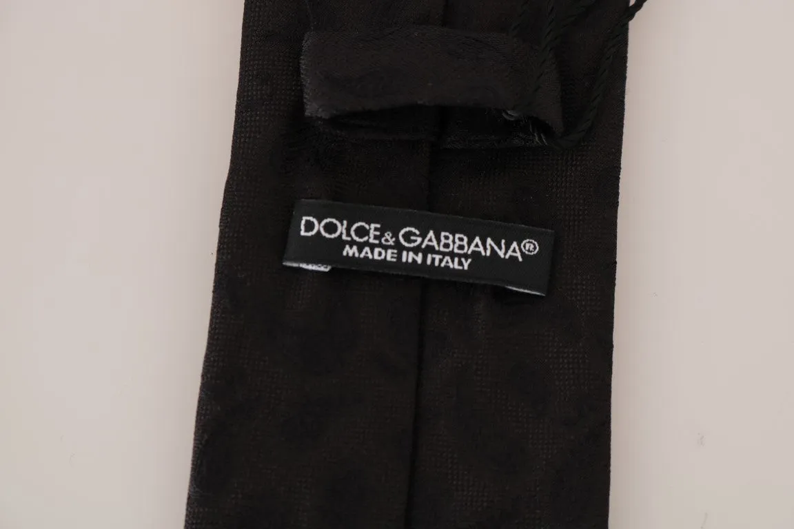 Black Silk Paisley Print Tie