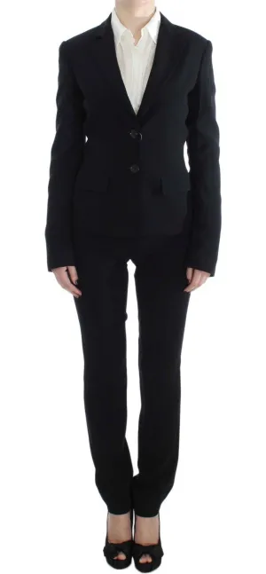 Black Two Button Two Piece Suit