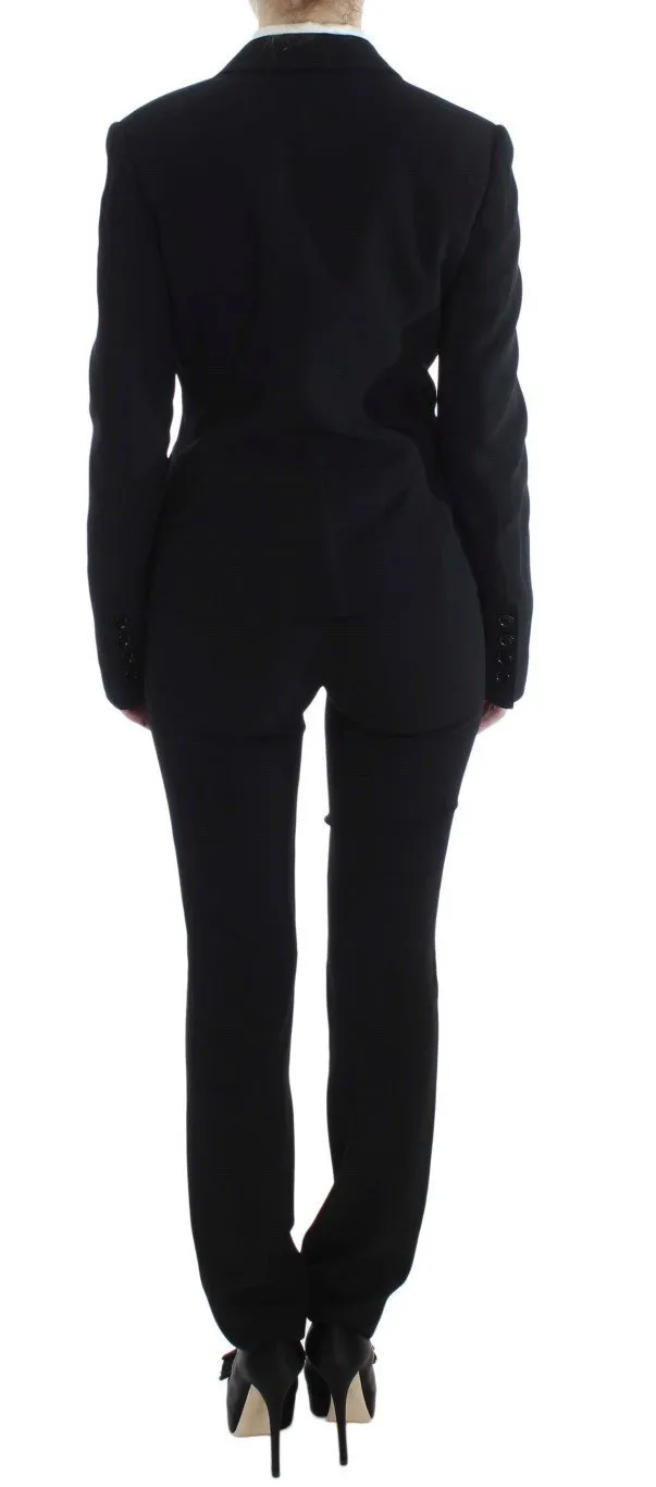 Black Two Button Two Piece Suit