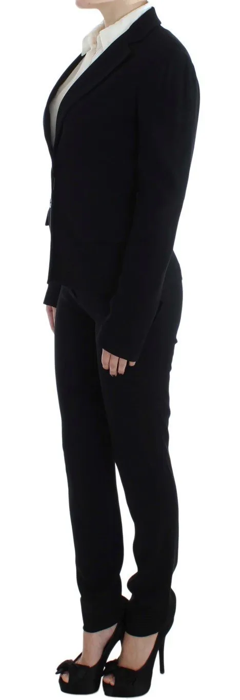 Black Two Button Two Piece Suit