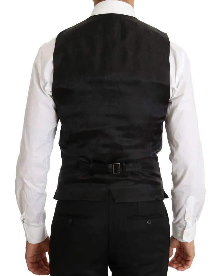 Black Wool Gold Crystal Bee Crown Slim Fit Suit