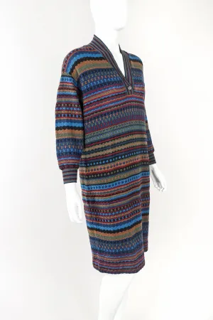 Blue Dobby Stripe Sweater Dress