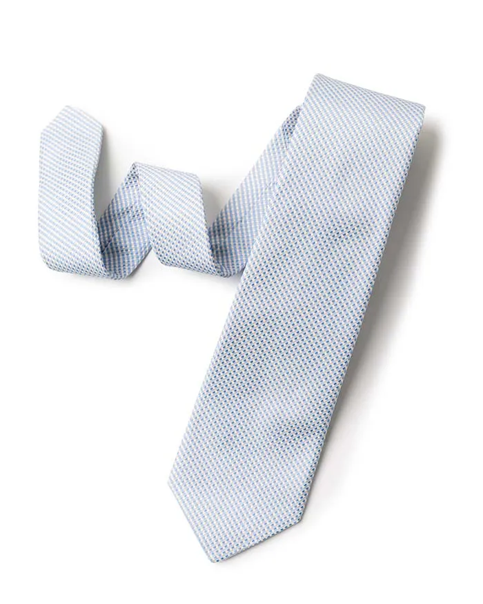 Blue Micro Gingham Tie