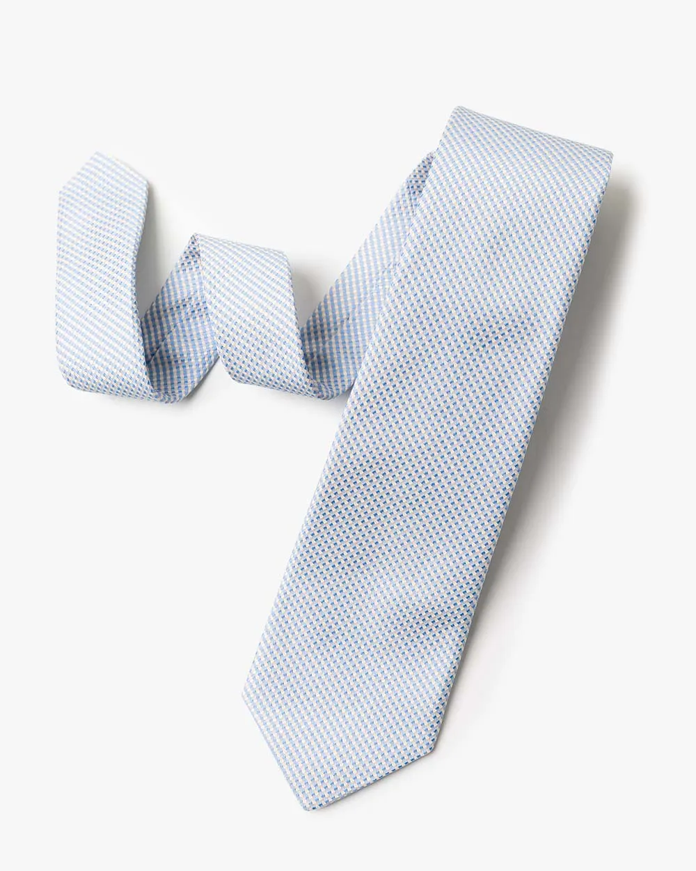 Blue Micro Gingham Tie