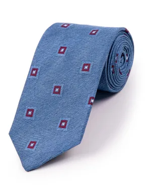 Blue Woven Spaced Neat Tie